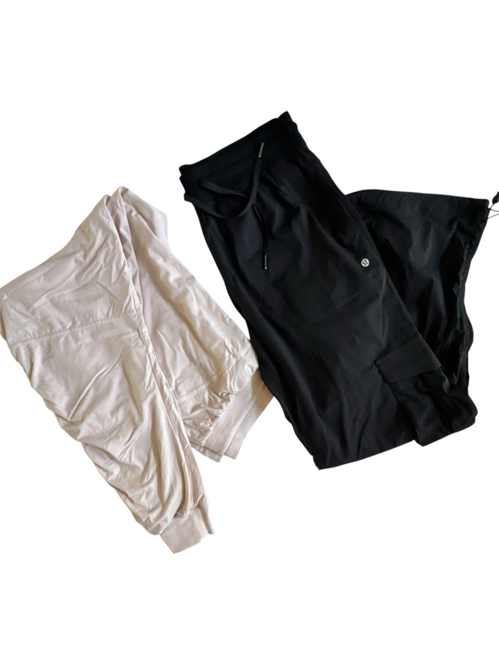 Lululemon Black Midrise Cargo Pant & Light Pink Dance Studio Jogger Pair Size 10
